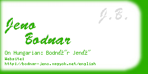 jeno bodnar business card